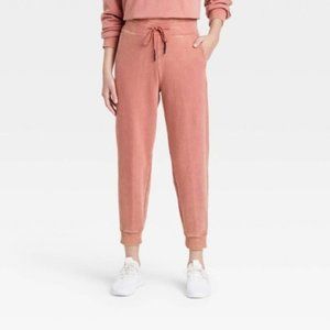 JoyLab | Rose Mid-Rise French Terry Acid Wash Jogger Pants S